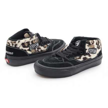 VN0A5KYABMA Supreme Vans Skate Leopard Half Cab 92 Black Animal Beige (Men's)