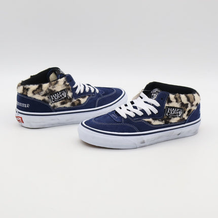 VN0A5KYANVY Supreme Vans Leopard Half Cab Navy Blue White (Men's)