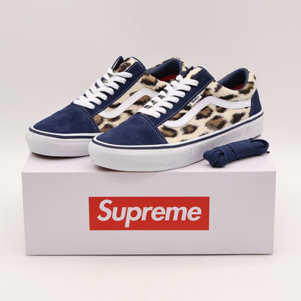 VN0A5FCBBX9 Supreme Vans Leopard Old Skool Navy White (Men's)