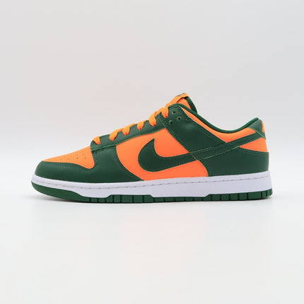 DD1391-300 Nike Dunk Low Miami Hurricanes Gorge Green Total Orange (Men's)