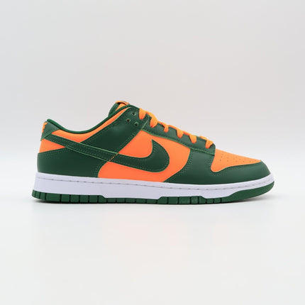 DD1391-300 Nike Dunk Low Miami Hurricanes Gorge Green Total Orange (Men's)