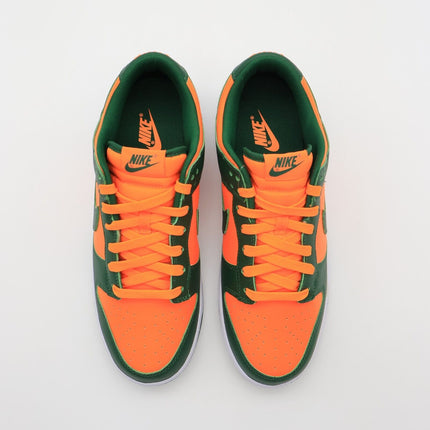 DD1391-300 Nike Dunk Low Miami Hurricanes Gorge Green Total Orange (Men's)