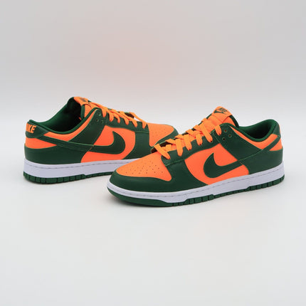 DD1391-300 Nike Dunk Low Miami Hurricanes Gorge Green Total Orange (Men's)