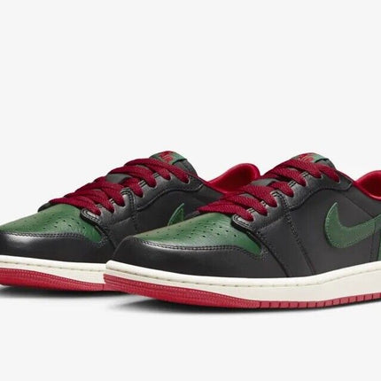 CZ0775-036 Nike Air Jordan 1 Retro Low OG Black and Gorge Green (Women's)