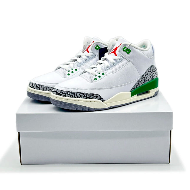 CK9246-136 Nike W Air Jordan 3 Retro Lucky Green White Versity Red Cement Grey