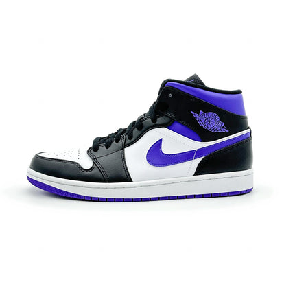 554724-095 Nike Air Jordan 1 Mid Black Court Purple Dark Iris White (Men's)