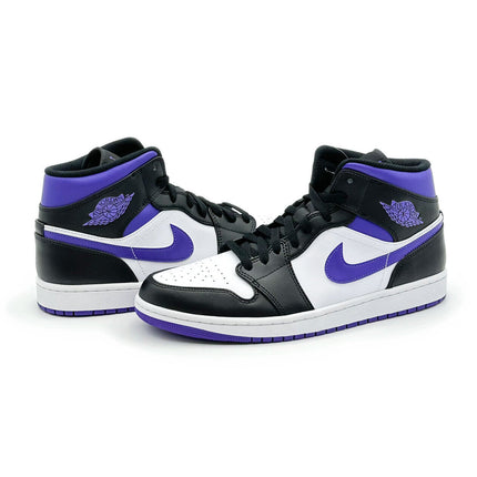 554724-095 Nike Air Jordan 1 Mid Black Court Purple Dark Iris White (Men's)