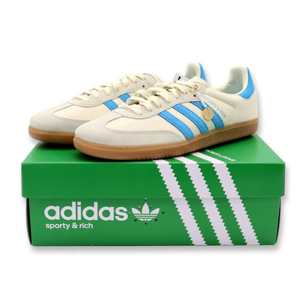 IE7096 Sporty & Rich adidas Samba OG Cream White Blue Rush Gum (Men's)