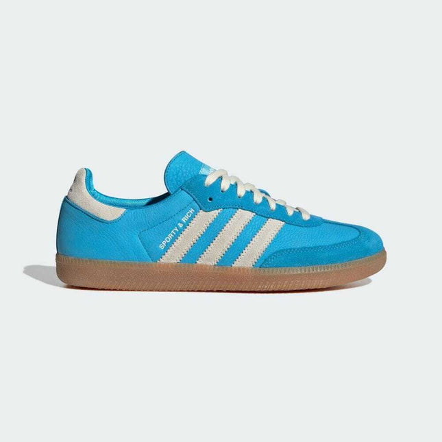 IE6975 Sporty & Rich adidas Samba OG Cream White Blue Rush Gum (Men's)