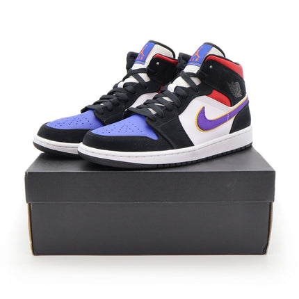 852542-005 Nike Air Jordan 1 Mid Lakers Top 3 Purple White Gym Red Blue (Men's)