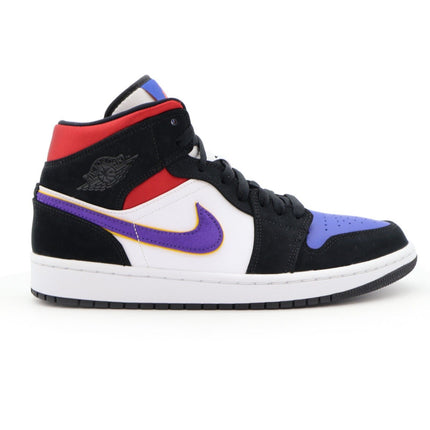 852542-005 Nike Air Jordan 1 Mid Lakers Top 3 Purple White Gym Red Blue (Men's)