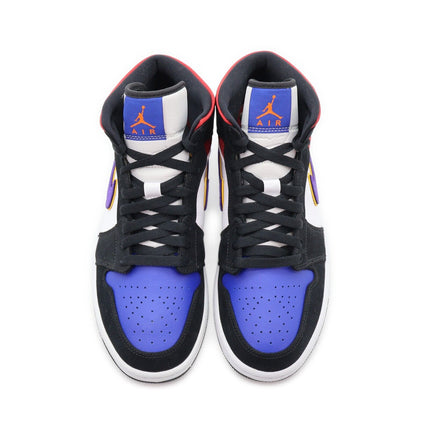 852542-005 Nike Air Jordan 1 Mid Lakers Top 3 Purple White Gym Red Blue (Men's)