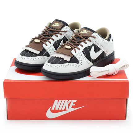 FV3642-010 Nike Dunk Low Summit White Cacao Wow Brogue Pinstripe Black (Women's)