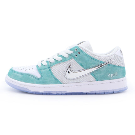 FD2562-400 APRIL SKATEBOARDS Nike SB Dunk Low Pro QS Turbo Green Silver (Men's)