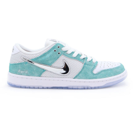 FD2562-400 APRIL SKATEBOARDS Nike SB Dunk Low Pro QS Turbo Green Silver (Men's)