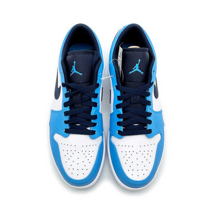 553558-144 Nike Air Jordan 1 Low University Blue UNC Dark Powder Navy (Men's)