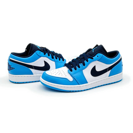 553558-144 Nike Air Jordan 1 Low University Blue UNC Dark Powder Navy (Men's)