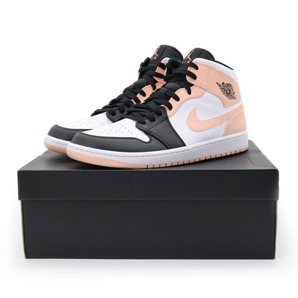 554724-133 Nike Air Jordan 1 Mid Arctic Orange Black Toe White (Men's)