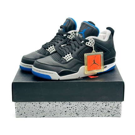 308497-006 Nike Air Jordan 4 Retro Motorsports Alternate Black Royal Blue Silver