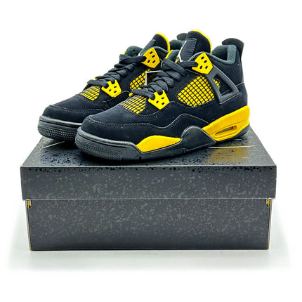 408452-017 Nike GS Air Jordan 4 Retro Thunder Black Gold Yellow