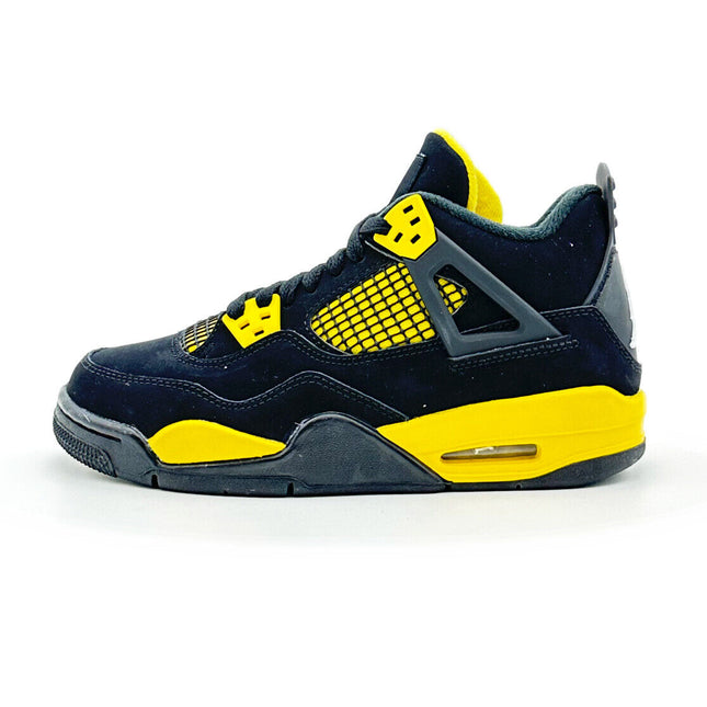 408452-017 Nike GS Air Jordan 4 Retro Thunder Black Gold Yellow