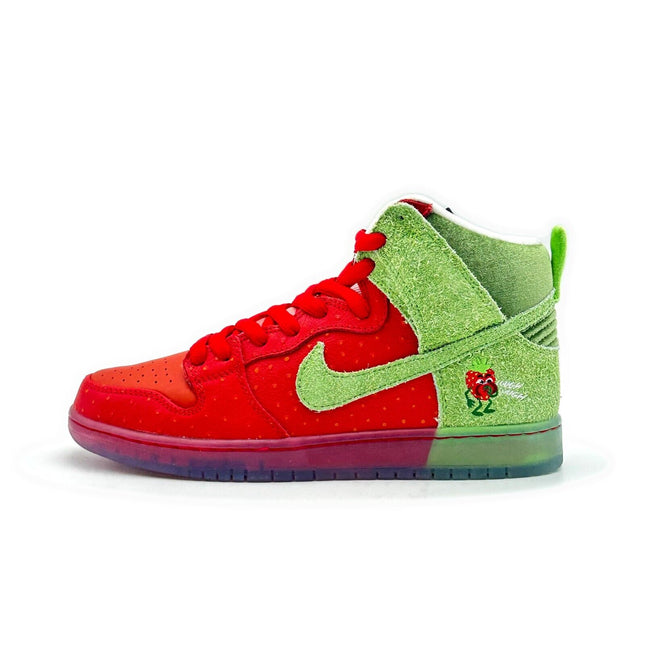 CW7093-600 Nike SB Dunk High Strawberry Cough University Red Spinach Green