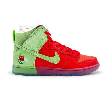 CW7093-600 Nike SB Dunk High Strawberry Cough University Red Spinach Green