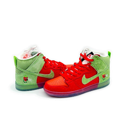 CW7093-600 Nike SB Dunk High Strawberry Cough University Red Spinach Green