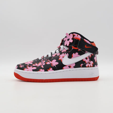 FQ3692-001 Nike GS Air Force 1 Mid EasyOn SE Black Pink Rise Picante Red