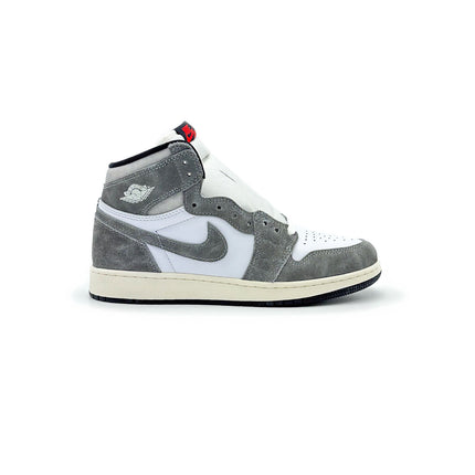 FD1437-051 Nike GS Air Jordan 1 Retro High OG Washed Black Light Smoke Grey Sail