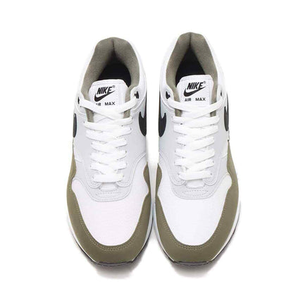 FD9082-102 Nike Air Max 1 White Black Pure Platinum Medium Olive (Men's)