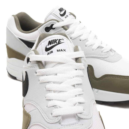 FD9082-102 Nike Air Max 1 White Black Pure Platinum Medium Olive (Men's)