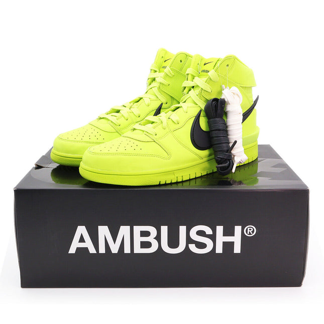 CU7544-300 Nike Dunk High AMBUSH Flash Lime Atmic Green Black (Men's)