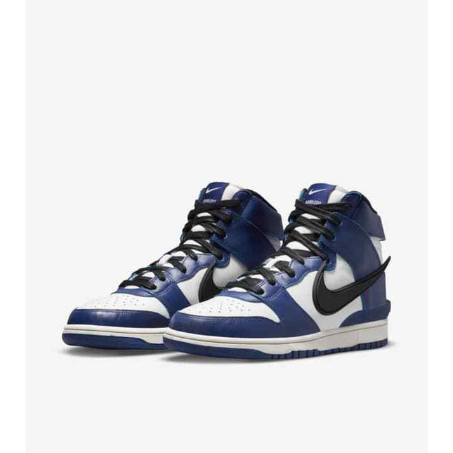 CU7544-400 Nike Dunk High AMBUSH Deep Royal Blue Pale Ivory White (Men's)