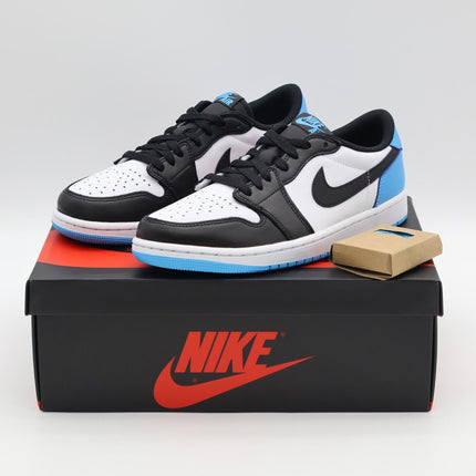 CZ0790-104 Nike Air Jordan 1 Low OG Black and Dark Powder Blue UNC (Men's)