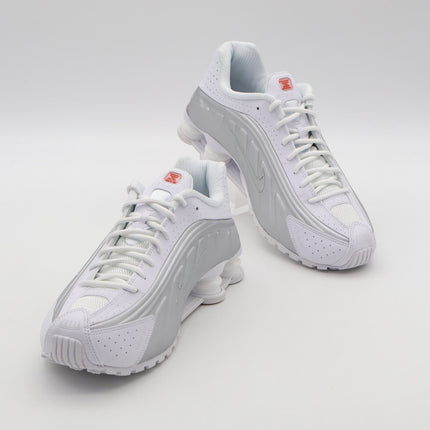 AR3565-101 Nike Shox R4 White Metallic Silver Max Orange (Women's)