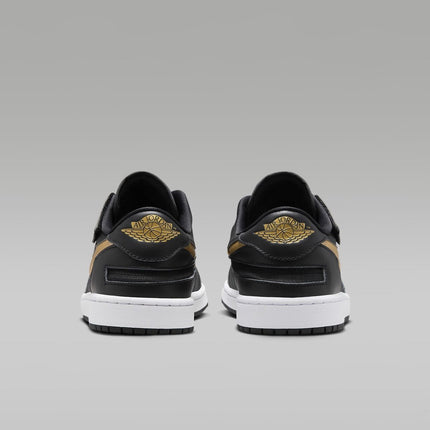 DM1206-071 Nike Air Jordan 1 Low FlyEase Black White Metallic Gold (Men's)