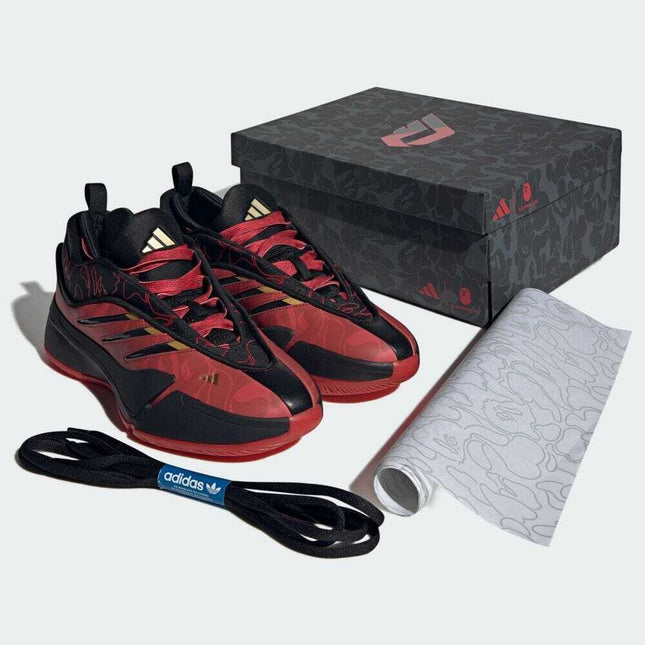 IH0786 A BATHING APE adidas Dame 9 Better Scarlet Core Black (Men's)