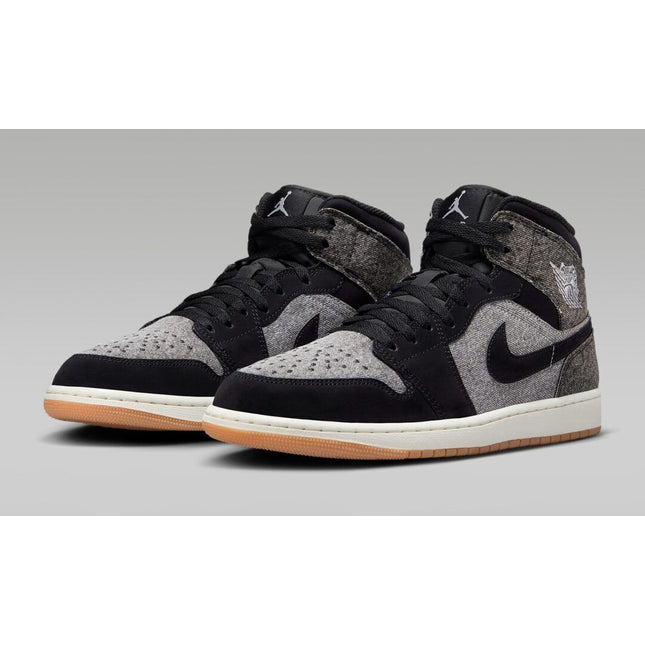 HJ4363-001 Nike Air Jordan 1 Mid Black Denim (Men's)