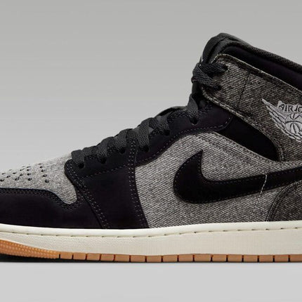 HJ4363-001 Nike Air Jordan 1 Mid Black Denim (Men's)