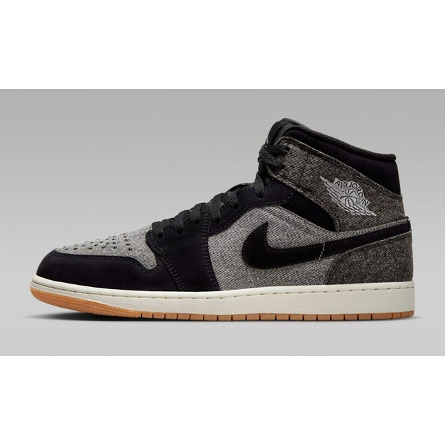 HJ4363-001 Nike Air Jordan 1 Mid Black Denim (Men's)