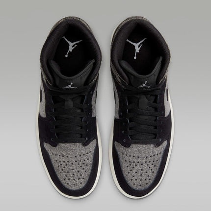 HJ4363-001 Nike Air Jordan 1 Mid Black Denim (Men's)