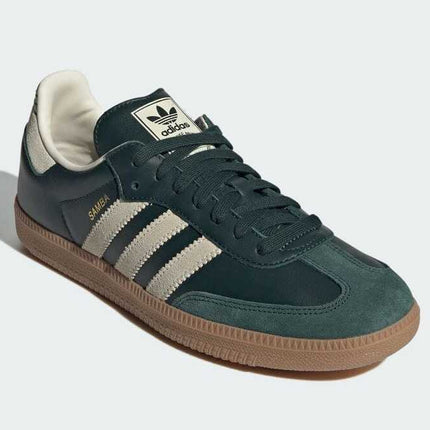 ID1483 adidas Originals Samba OG Shadow Green Cream White Gold Metallic (Men's)