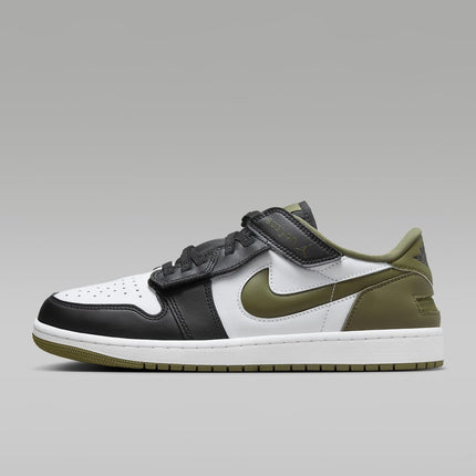 DM1206-102 Nike Air Jordan 1 Low FlyEase White Black Medium Olive (Men's)