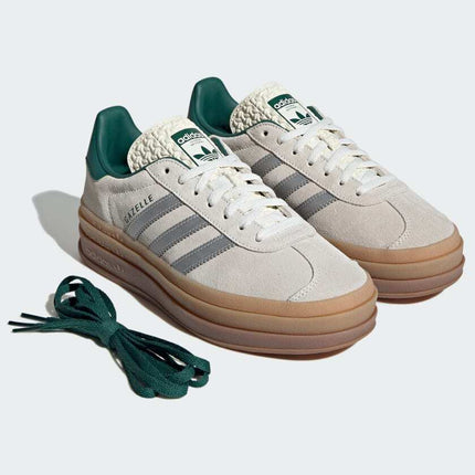 JI0328 adidas Originals Gazelle Bold Off White Silver Metallic College (Women's)