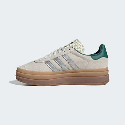 JI0328 adidas Originals Gazelle Bold Off White Silver Metallic College (Women's)