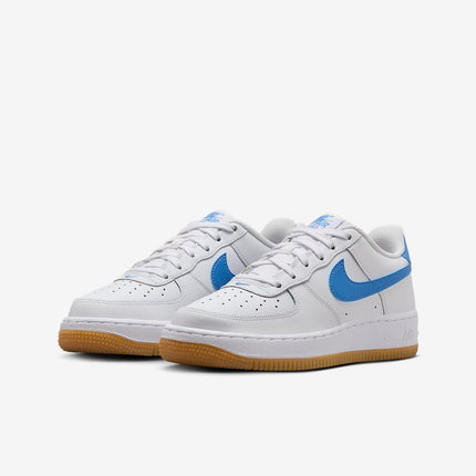 FV5948-115 Nike GS Air Force 1 White Gum Light Brown Blue Beyond