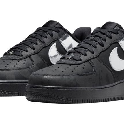 HF2885-001 Nike Air Force 1 Low Black and Metallic Silver (Men's)