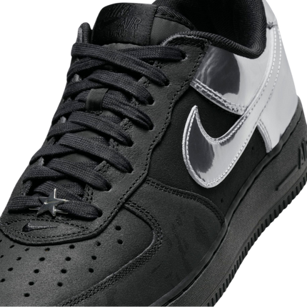 HF2885-001 Nike Air Force 1 Low Black and Metallic Silver (Men's)