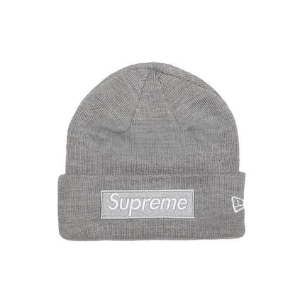 Supreme New Era Box Logo Beanie Heather Grey